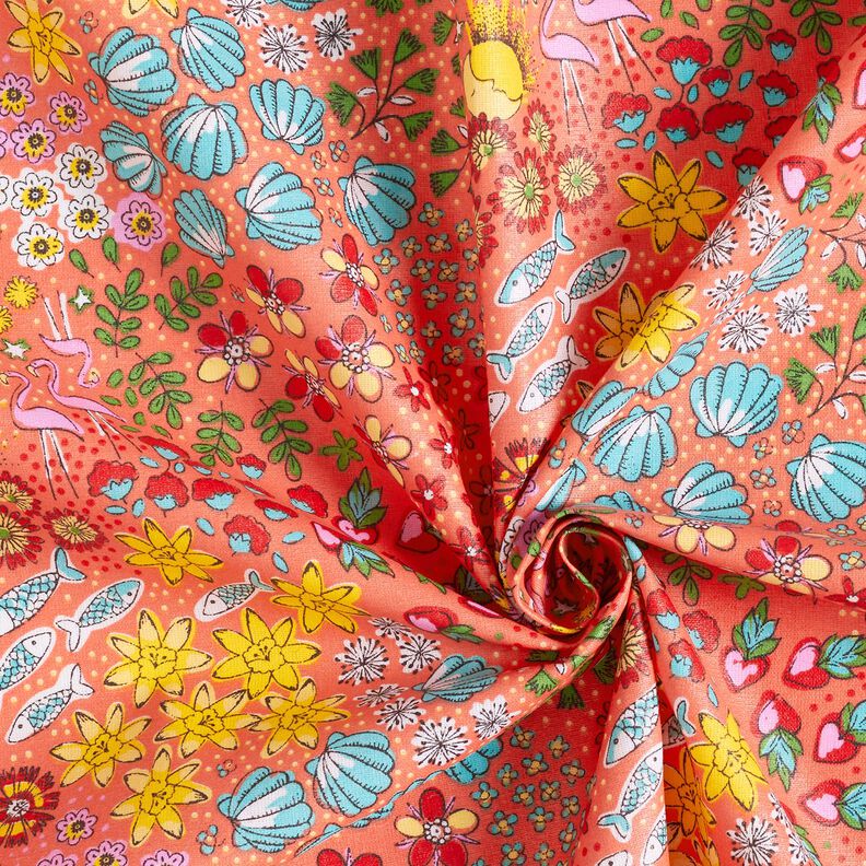 Coton enduit Mélange marin – corail, image number 3