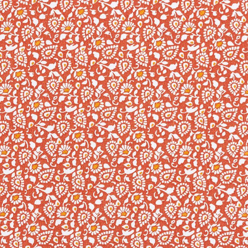 Cretonne de coton petit motif cachemire – terre cuite,  image number 1
