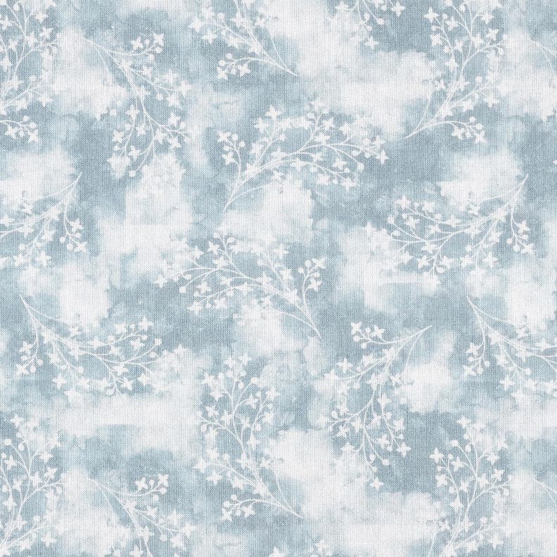Tissu en coton Popeline fines branches – bleu, image number 1