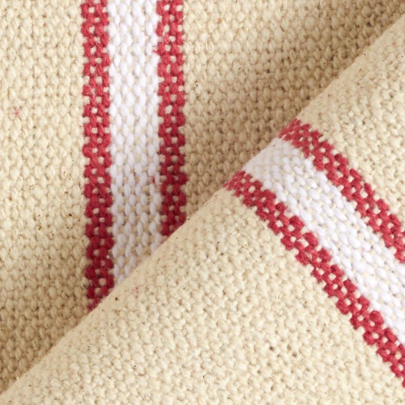 Tissu coton rustique – carmin/nature, image number 4
