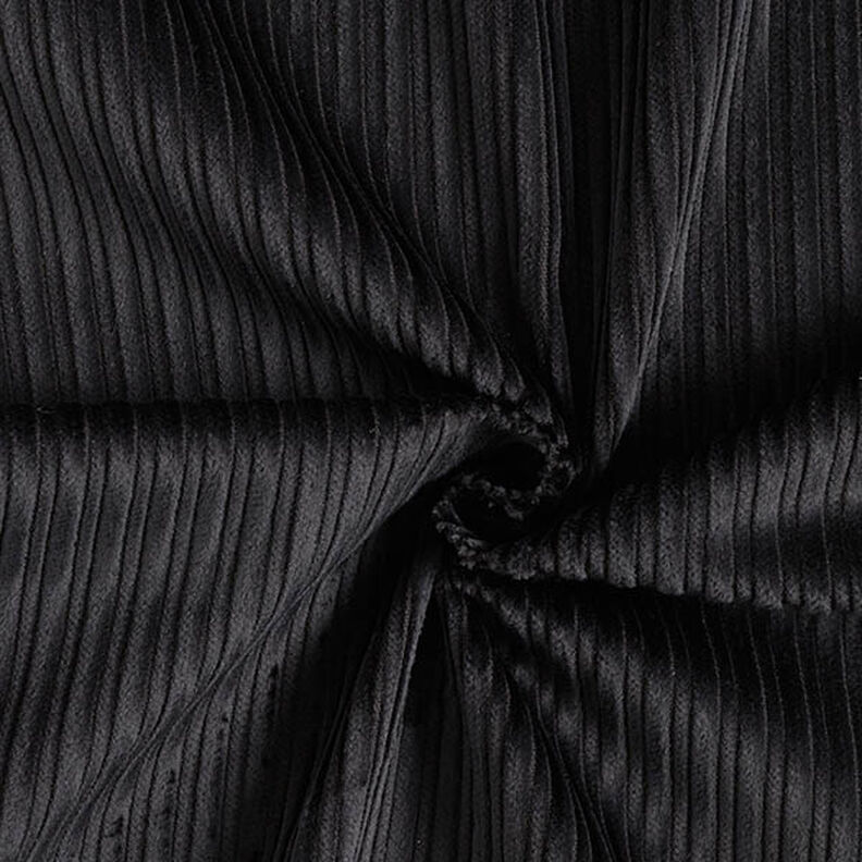 Velours fantaisie à côtes larges et étroites – noir,  image number 1