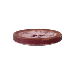 Bouton polyester 4 trous Carreaux – framboise, 