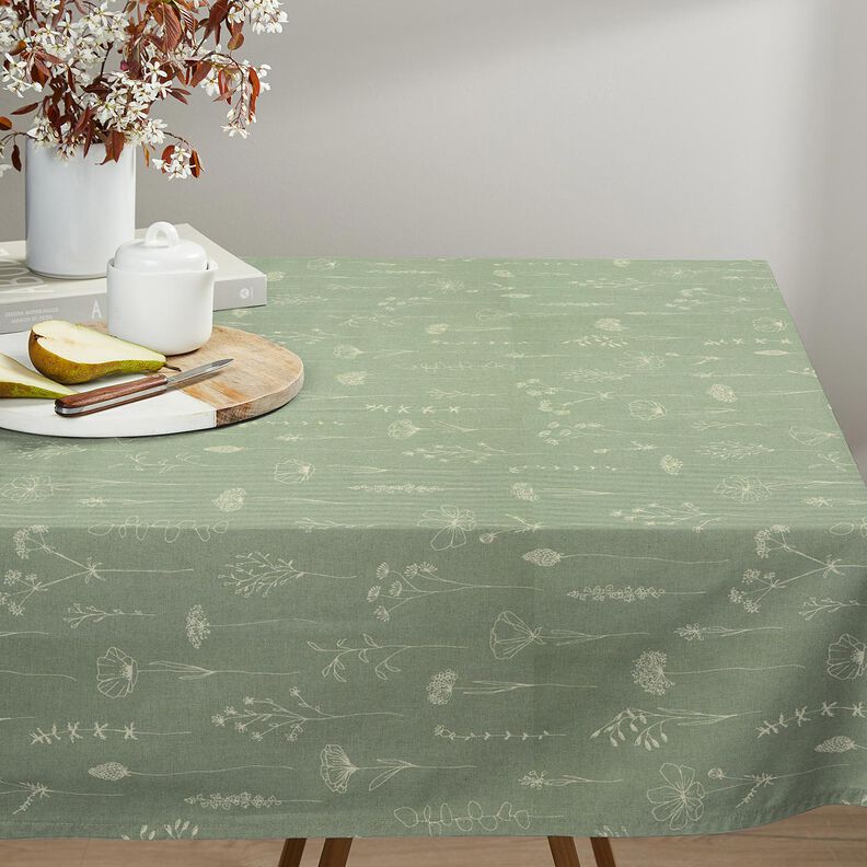 Tissu de décoration Semi-panama Fleurs délicates – roseau, image number 8