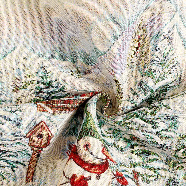 panneau décoratif Gobelin Bonhomme de neige – carmin/beige clair, image number 3