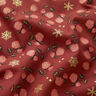 Tissu en coton Popeline Roses classiques – rouge foncé/or,  thumbnail number 2
