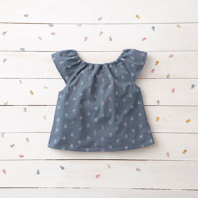 Tissu double gaze de coton Pois Imprimé feuille | by Poppy – gris bleu,  image number 6