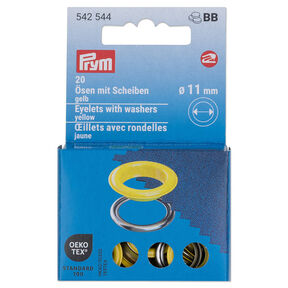 Œillets avec rondelles [20 unités | Ø 11 mm] | Prym – jaune/argent métallisé, 
