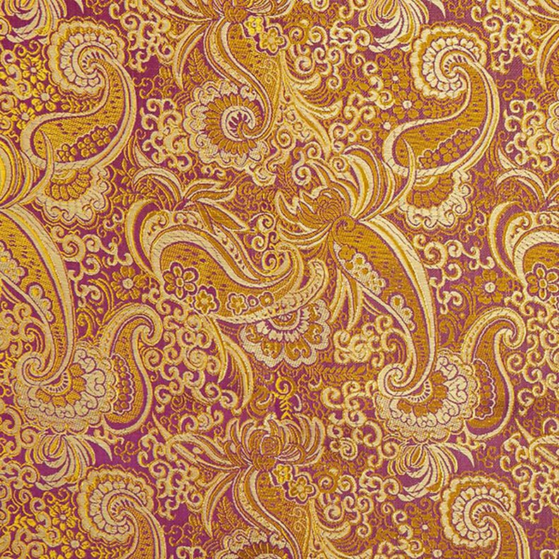 Jacquard d’habillement métallisé Paisley – lilas/or,  image number 1