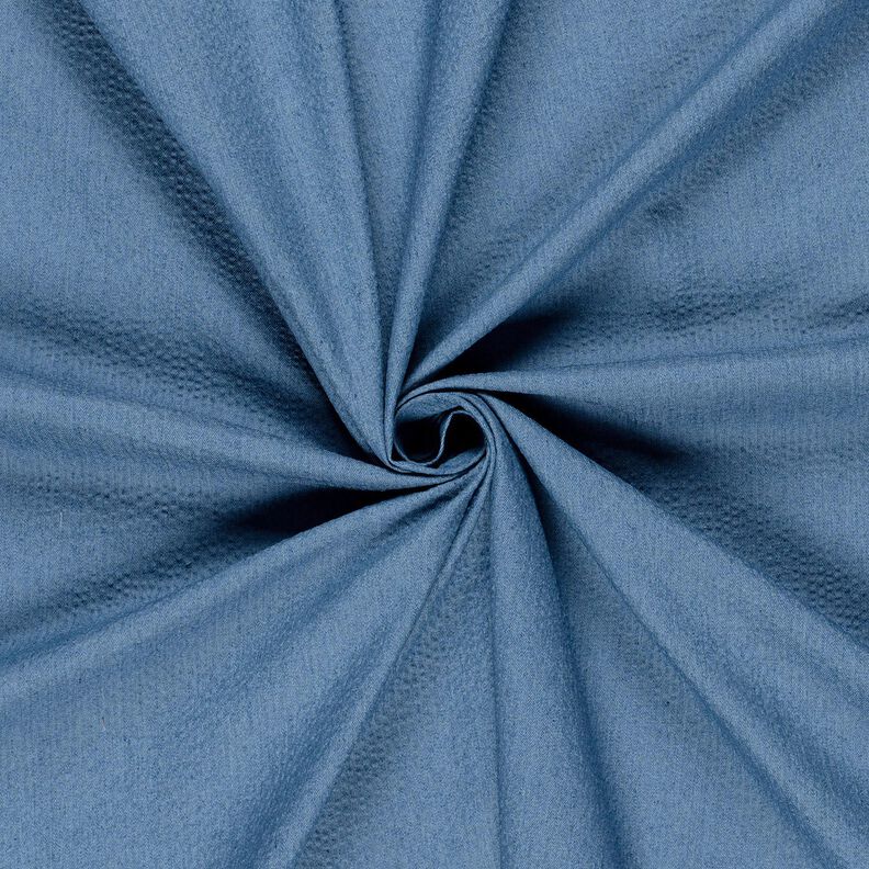 Denim de coton mélangé Seersucker – bleu jean,  image number 1
