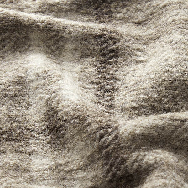 Maille pour manteau en laine mélangée Carreaux – taupe,  image number 2