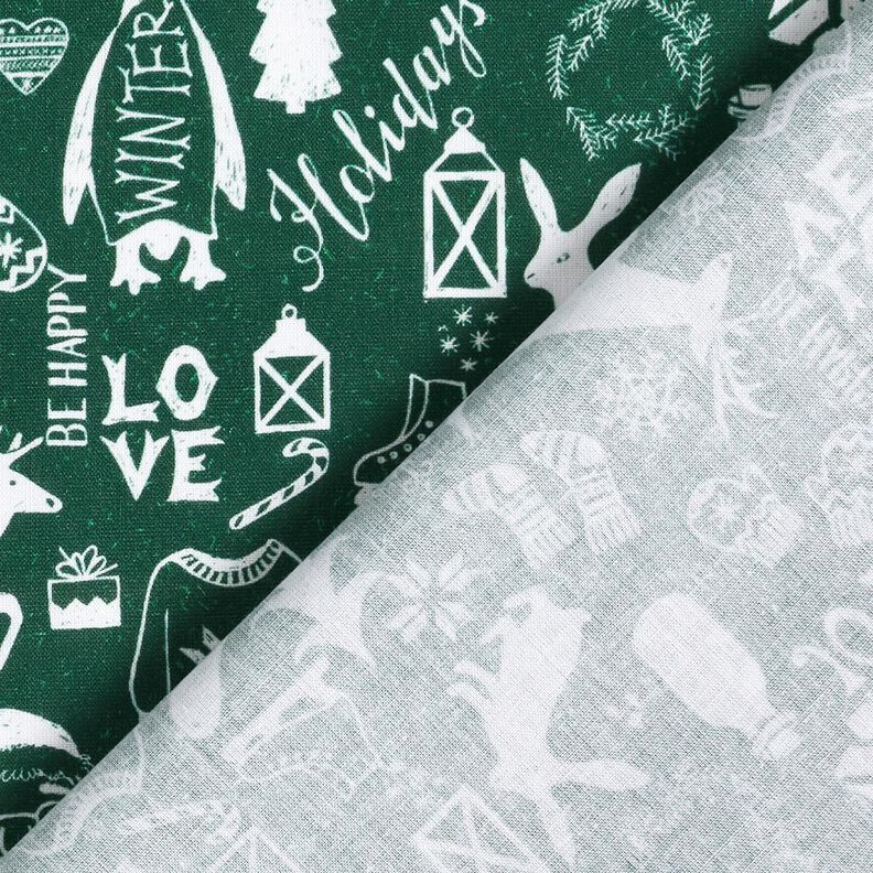 Tissu en coton Cretonne Fête joyeuse – sapin bleu/blanc,  image number 4