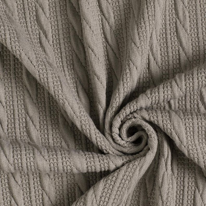 Tricot Cloqué Torsades – gris soie,  image number 3