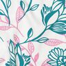 Mélange viscose lin Fleurs | Poppy Fabrics – ivoire/turquoise,  thumbnail number 2