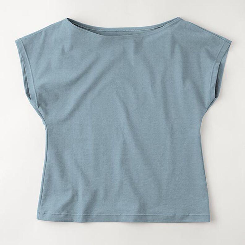 Jersey coton Medium uni – bleu pigeon,  image number 8