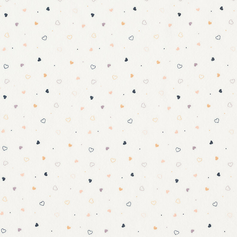 Tissu Nicki Petits cœurs – blanc,  image number 1