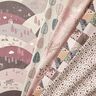Tissu de décoration Semi-panama Animaux de la forêt – vieux rose clair/greige,  thumbnail number 5