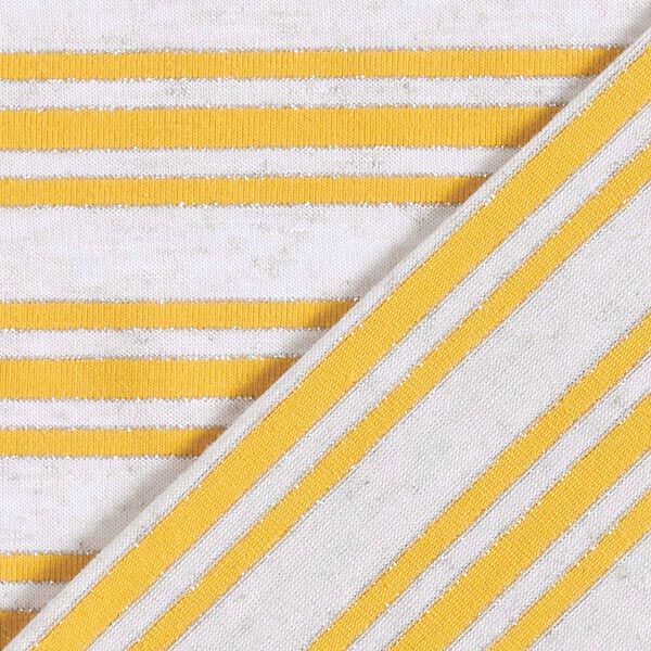 Jersey viscose Rayures pailletées irrégulières – écru/jaune soleil,  image number 4