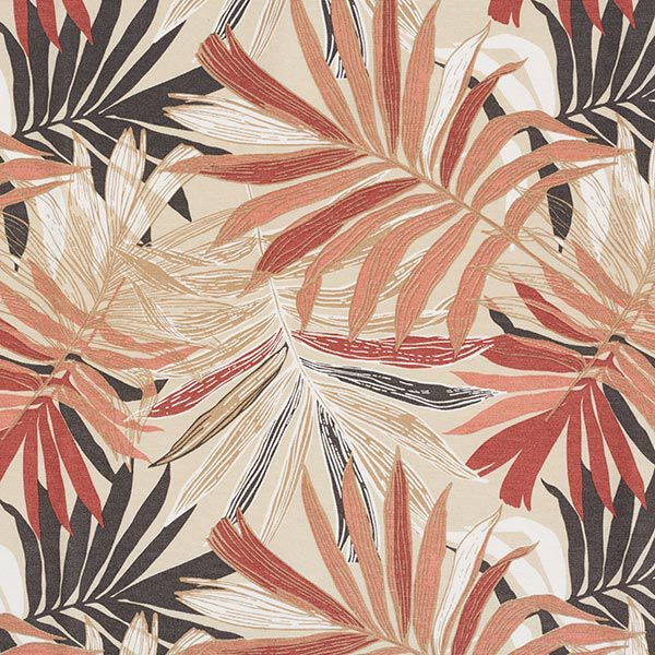 Tissu de décoration Canvas Feuilles de jungle 280cm – sable/moutarde,  image number 1