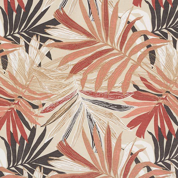 Tissu de décoration Canvas Feuilles de jungle 280cm – sable/moutarde, image number 1