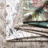Tissu de décoration Semi-panama dessin de fleurs – nature/marron foncé,  thumbnail number 5