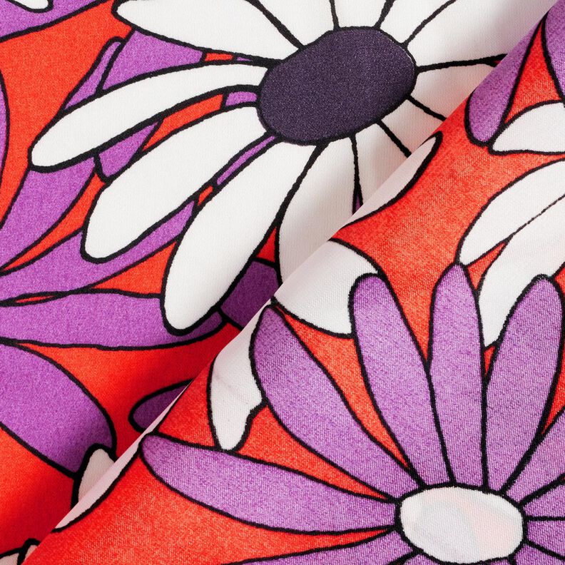 Satin Fleurs expressives – orange/lilas rouge,  image number 4