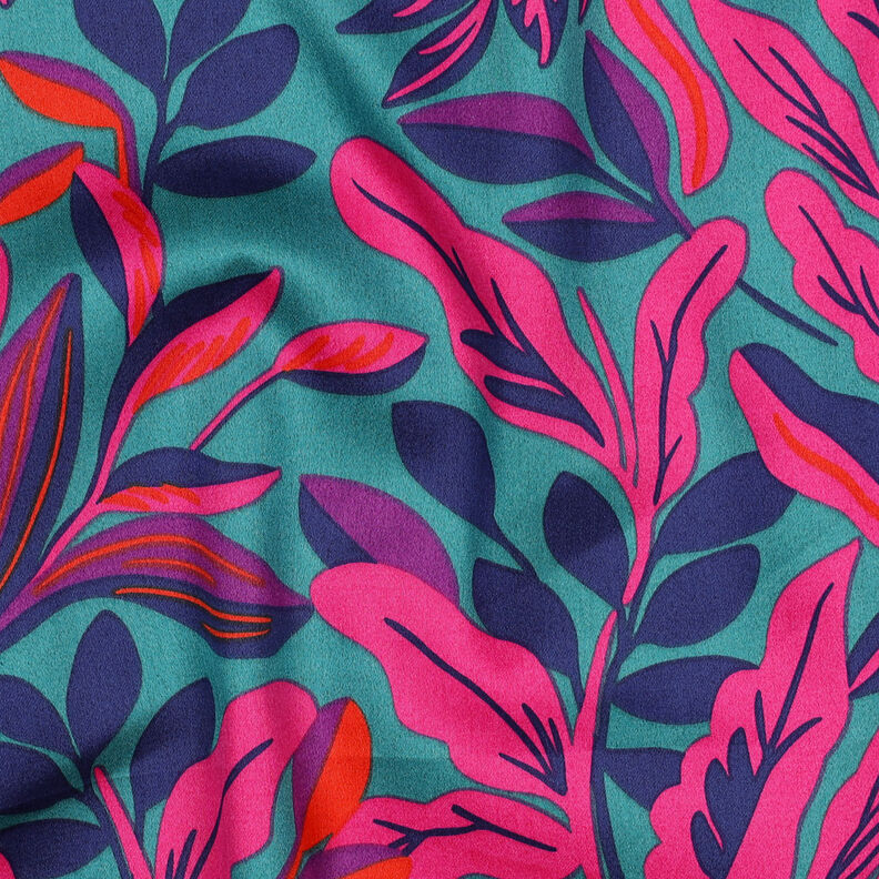 Satin de coton Lush Leaves | Nerida Hansen – turquoise/pourpre,  image number 2