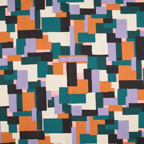 Tissu de décoration Canvas Variété de couleurs – pétrole/mauve, 