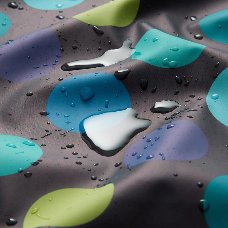 Tissu pour veste de pluie Cercles colorés – bleu nuit,  image number 6