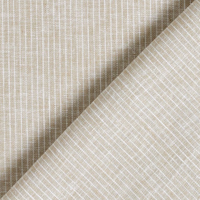 Mélange lin coton rayures étroites – taupe clair/blanc,  image number 4