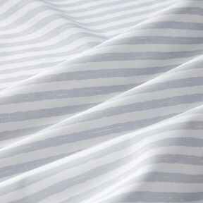 Tissu en coton Cretonne rayures décontractées – gris clair/blanc, 