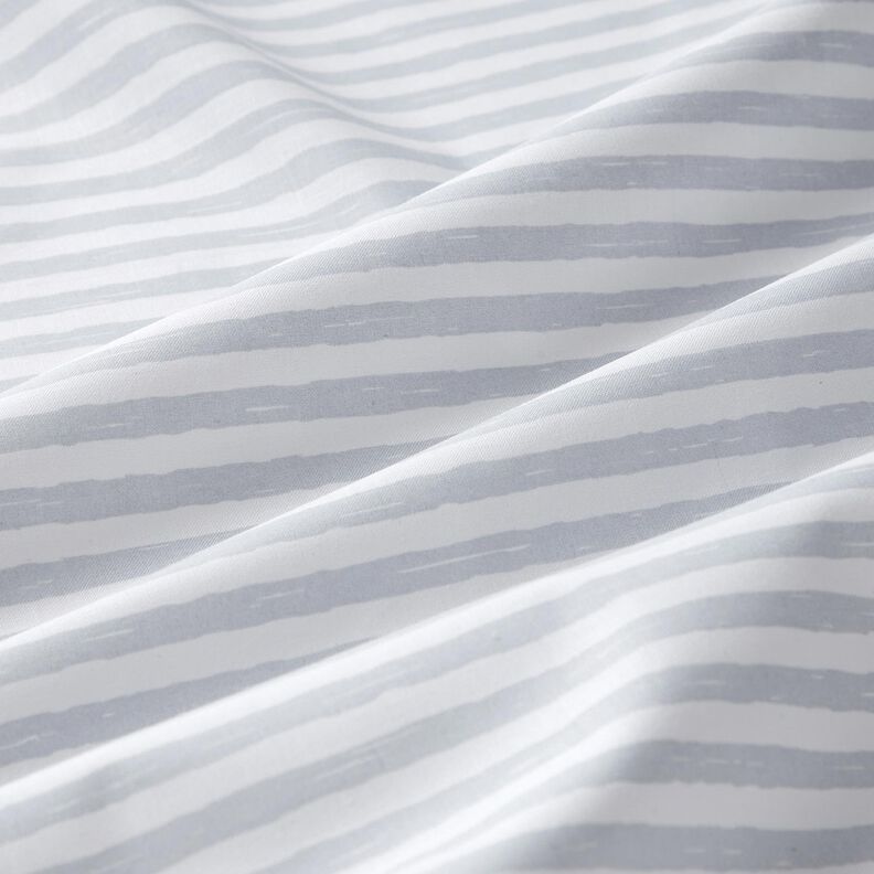 Tissu en coton Cretonne rayures décontractées – gris clair/blanc,  image number 2