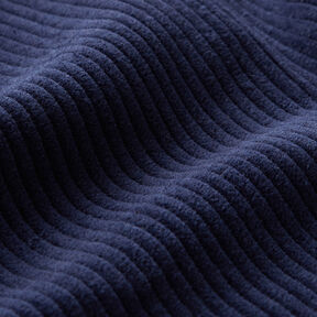 Velours côtelé large prélavé Uni – bleu marine, 