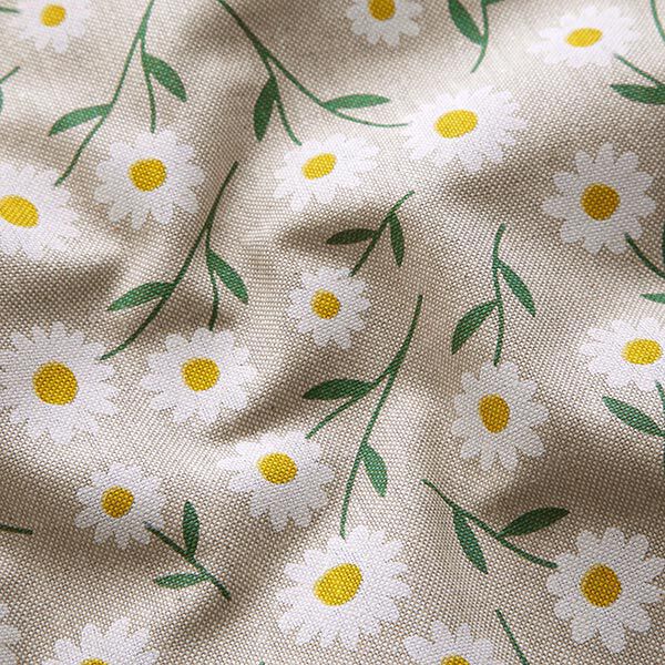 Tissu de décoration Semi-panama pâquerettes – nature/blanc,  image number 2