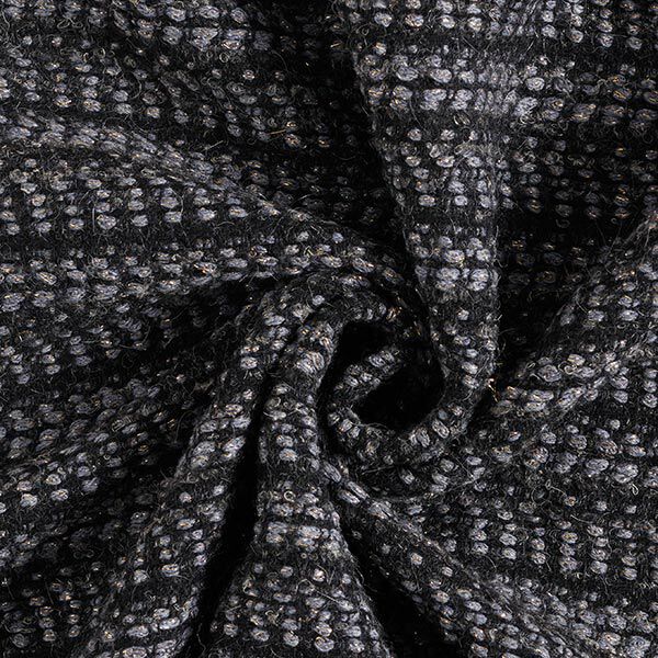 Tissu pour manteau en laine vierge mélangée Lurex chiné – anthracite,  image number 4