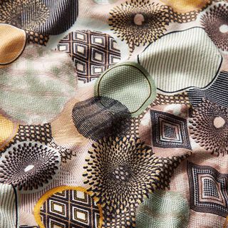 Jersey viscose cercles rétro – roseau, 