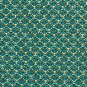 Coton enduit Éventails élégants – pétrole, 