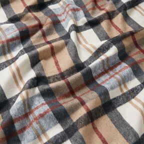 Tissu manteau tartan gratté – bleu clair/beige, 