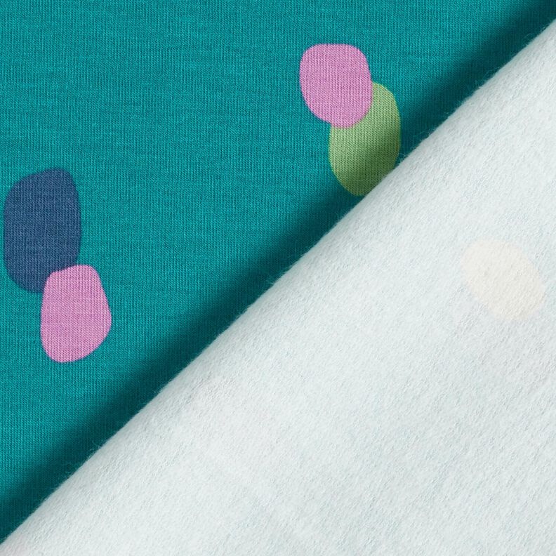French Terry Sweat d’été Taches colorées – pétrole/violet pastel,  image number 4