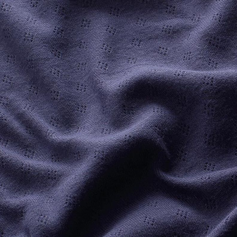 Jersey finement tricoté à motif ajouré – bleu marine,  image number 2