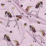 Jersey coton Cheval fleuri pailleté | Poppy Fabrics – violet pastel/or,  thumbnail number 2