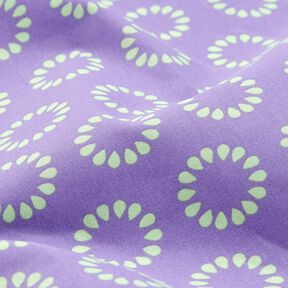 Coton enduit Cercles colorés – lavande/vert tendre, 