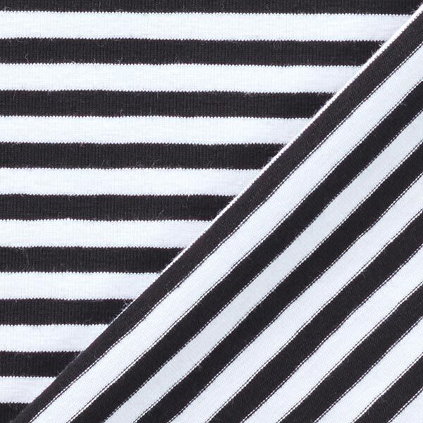 Jersey coton Rayures étroites – noir/blanc,  image number 4
