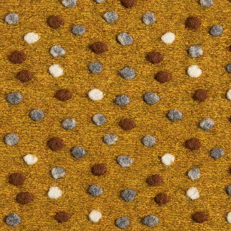 Tricot maille boutons colorés – jaune curry,  image number 1