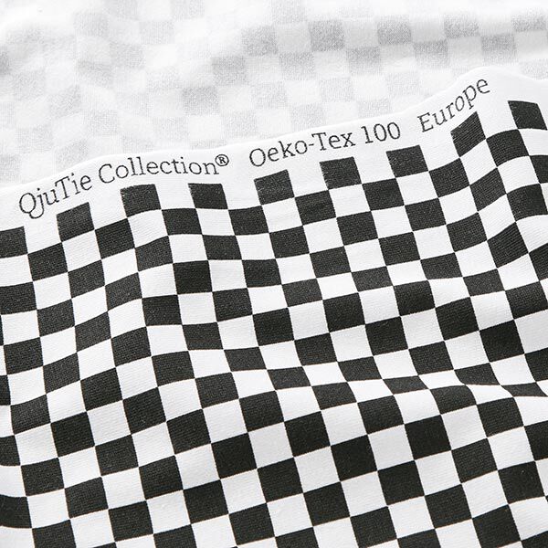 Jersey coton Échiquier [9 mm] – noir/blanc,  image number 5