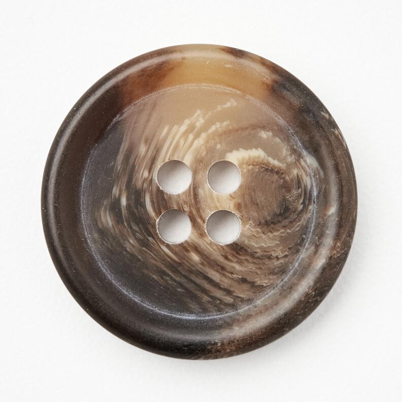 Bouton 4 trous rond   [Ø 25 mm] – marron noir,  image number 1