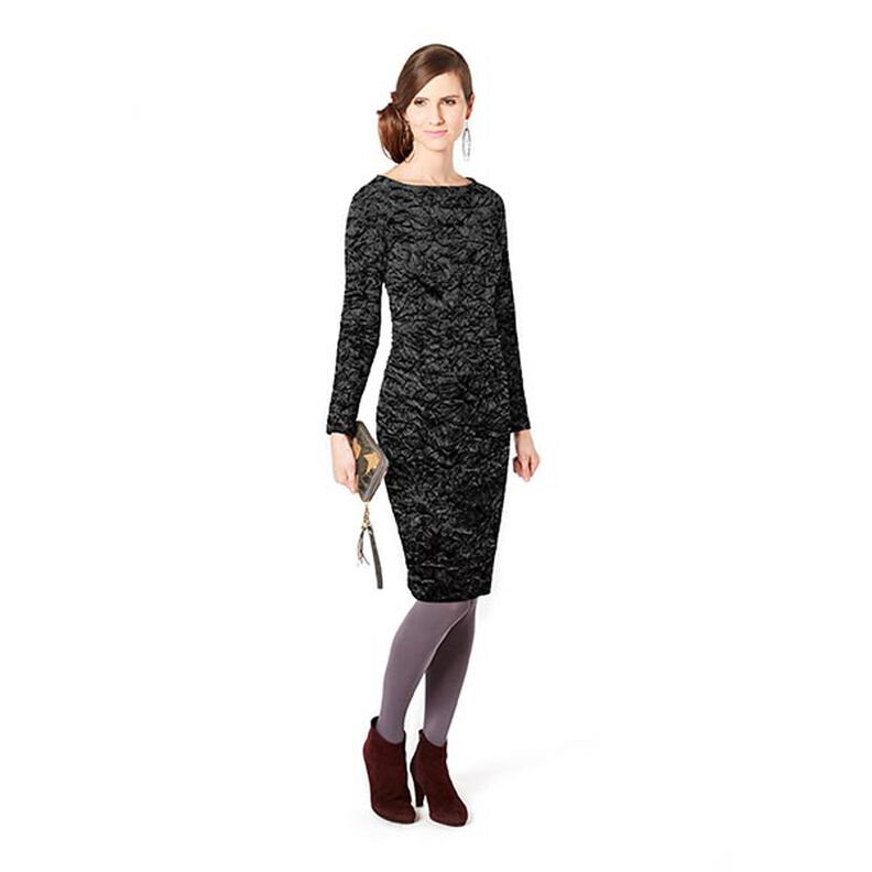 Velours stretch froissé – noir,  image number 6