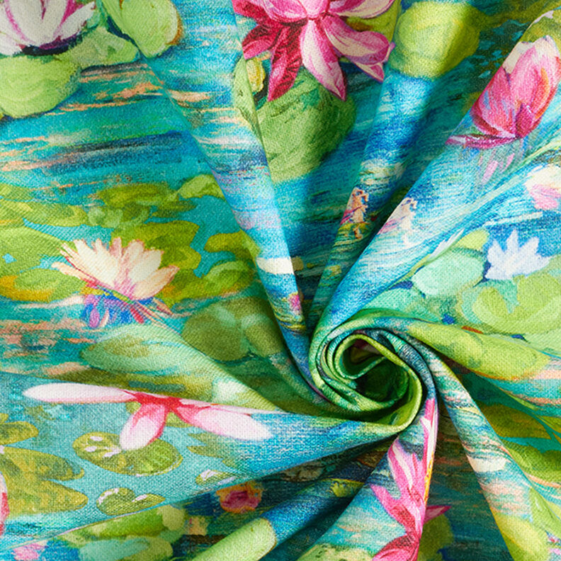 Tissu de décoration Impression numérique Monet – turquoise,  image number 3