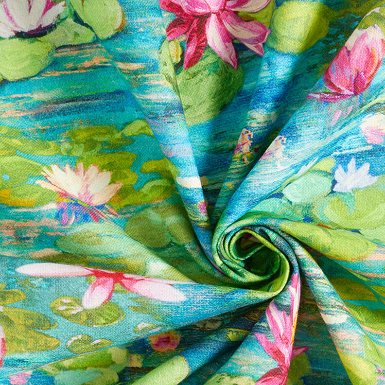 Tissu de décoration Impression numérique Monet – turquoise, image number 3
