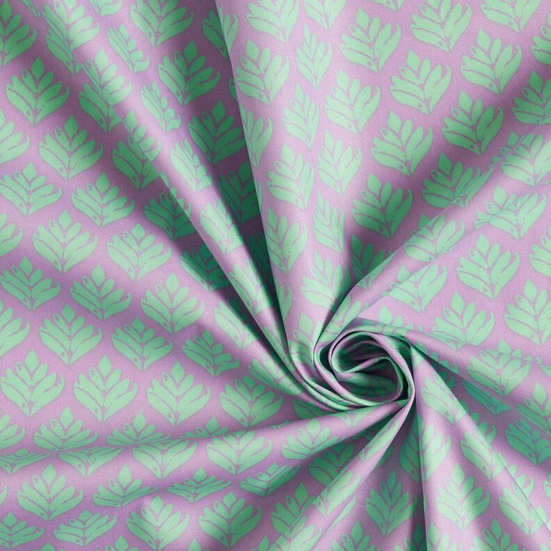 Coton enduit Sujets abstraits – violet pastel/menthe, image number 3