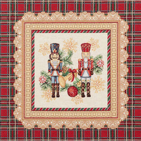 panneau décoratif Gobelin Duo de casse-noisettes – carmin/beige clair, 